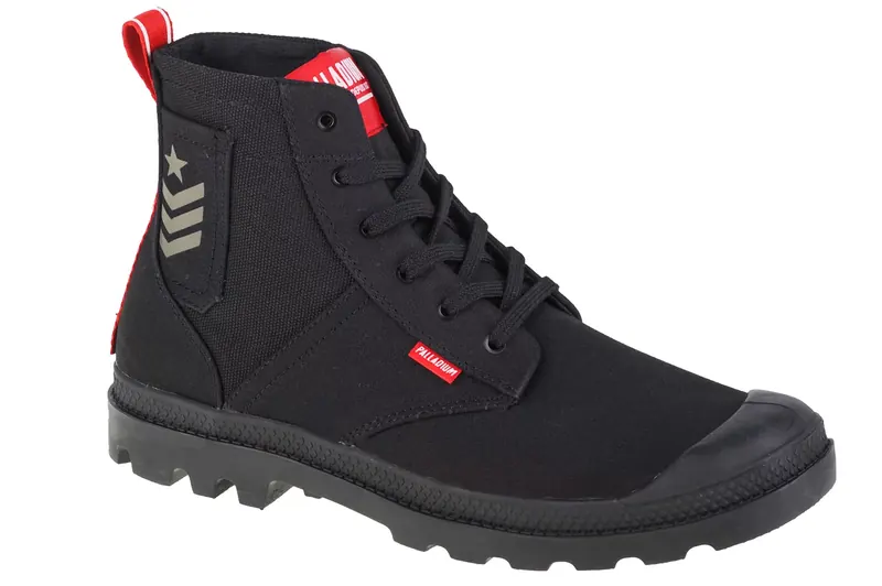 Palladium Pampa Hi Army 78583-008-M, Unisex, Czarne, buty sneakers, tkanina, rozmiar: 36