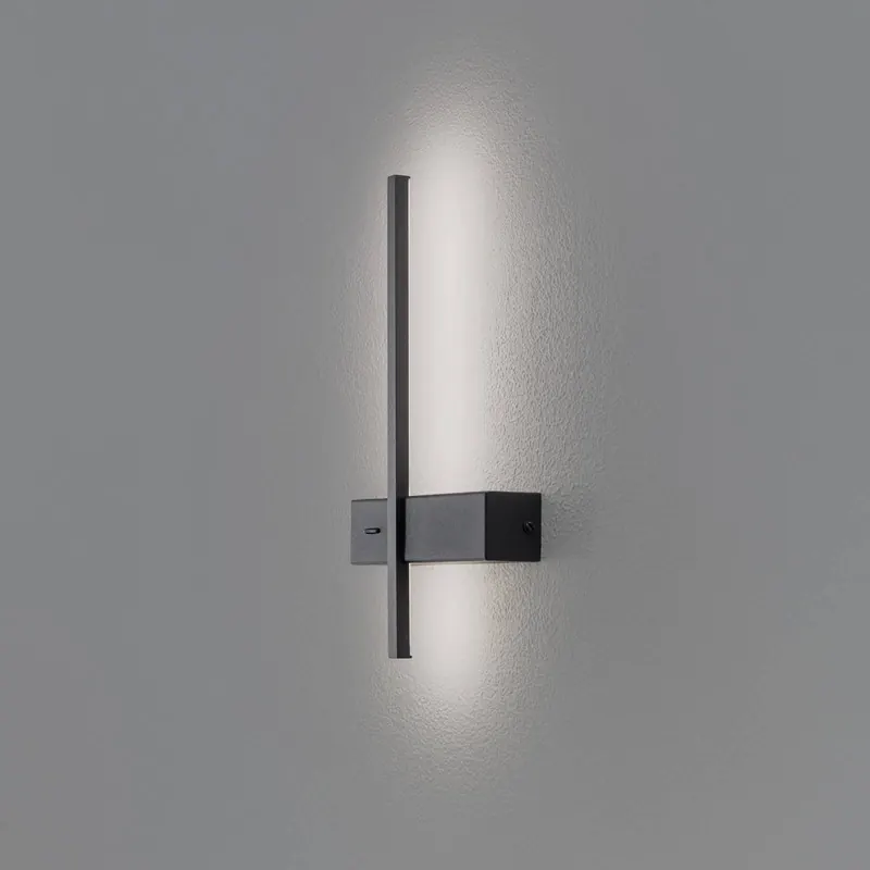 Kinkiet LED Vision, wysokość 30 cm, metal, czarny, 3000 K