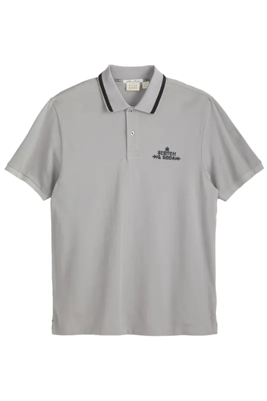 Scotch & Soda Pique Ss Polo Gull Maat: XL | Poloshirts Outlet | Heren | Grijs