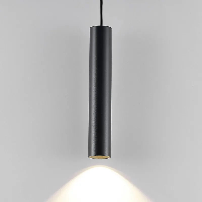 Lampa wisząca CAN, czarna, wysokość 35 cm, Ø 6 cm, metal, GU10