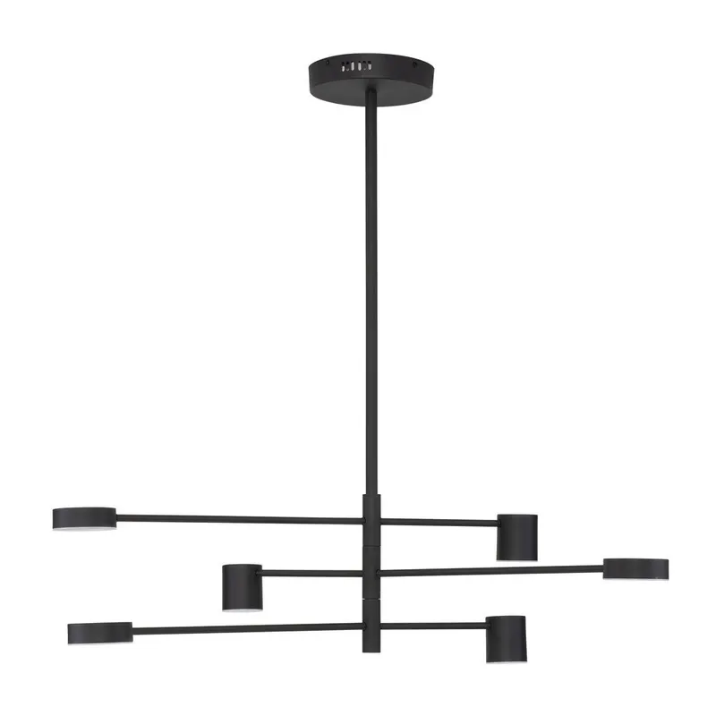 Czarna aluminiowa lampa wisząca LED ze ściemniaczem z kloszem ze szkła akrylowego ø 100 cm Nordik – Nova Luce