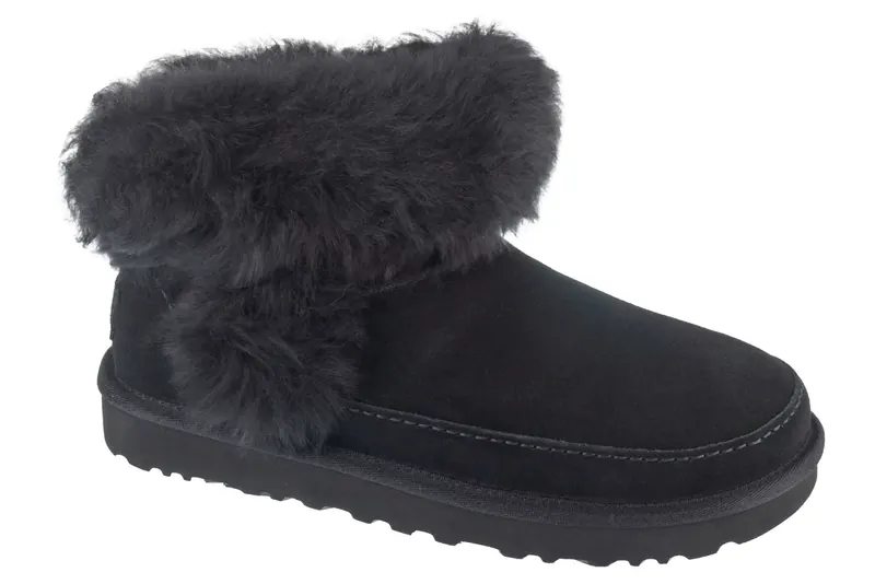 UGG Classic Ultra Mini Chalet 1173832-BLK, Damskie, Czarne, buty zimowe, skóra naturalna, rozmiar: 37