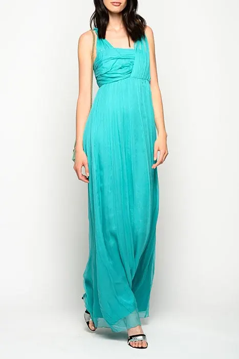 PINKO Charlotte 1 Abito Creponne Di Light Blue Maat: 38 | Maxi Jurken Outlet | Dames | Blauw