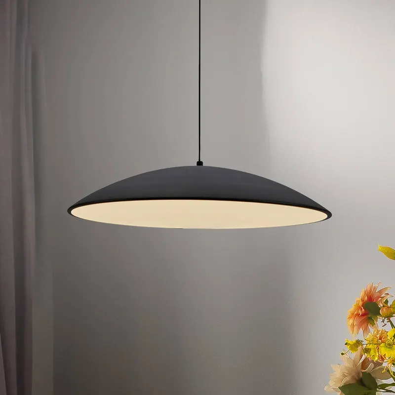 Żyrandol LED LENTE, czarna, Ø 50 cm, metalowa, z funkcją Switchdim
