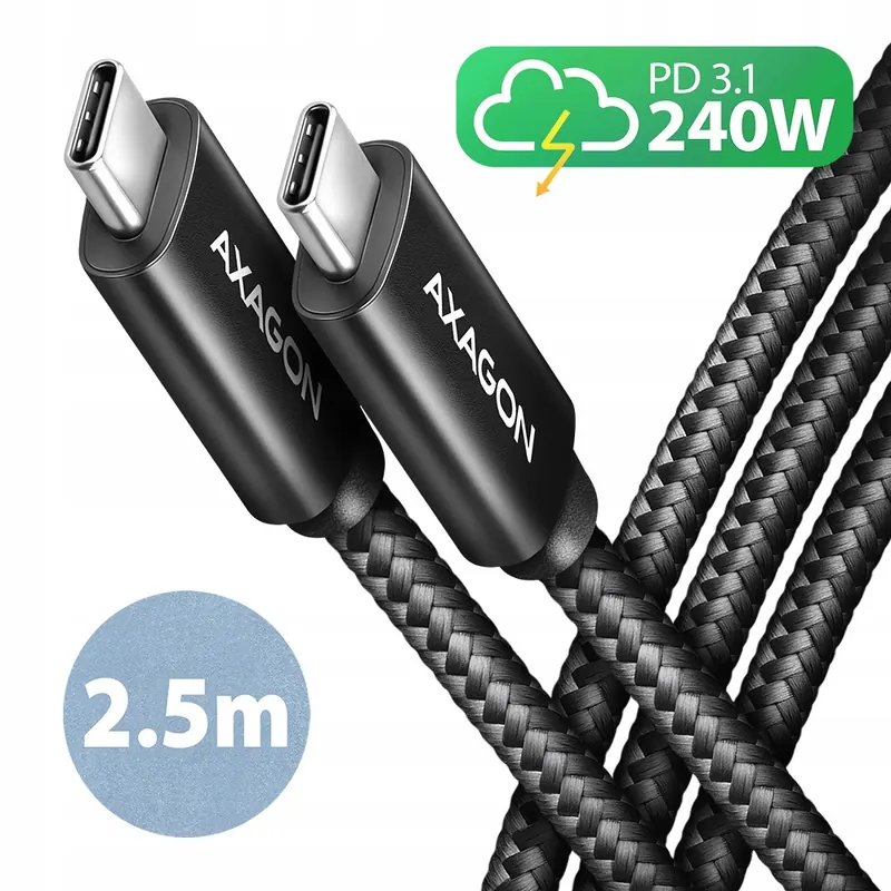 Axagon Data and charging Usb 480Mbps cable, 2.5 m BUCM2-CM25AB Usb-c to