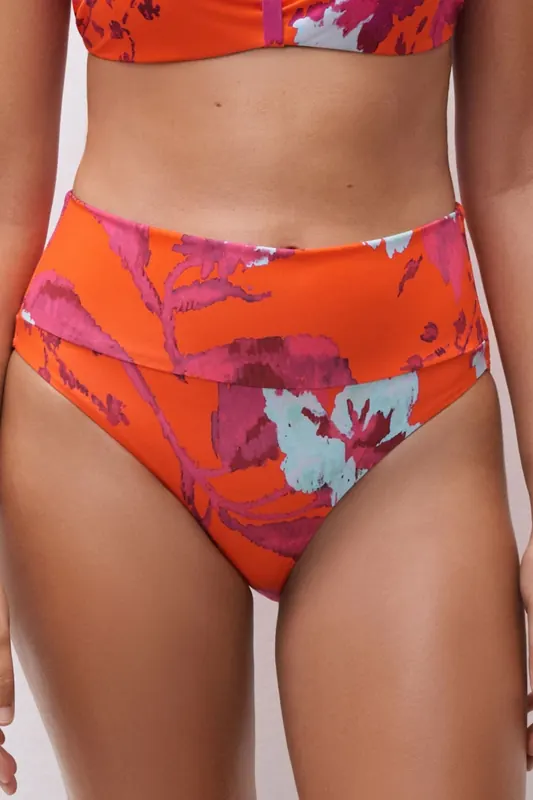 Chantelle Sw Bo. Full Brief Std High W. Painted Flowers Maat: 40 | Bikini's Outlet | Dames | Paars
