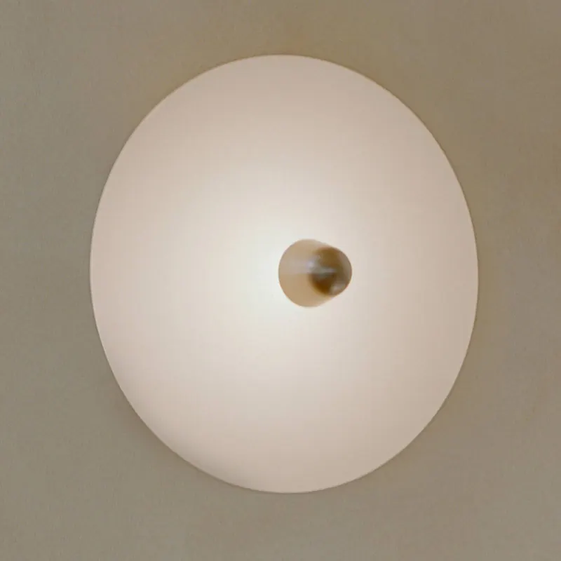 Kinkiet LED New Works „Kantarell”, nikiel/biały, Ø 55 cm