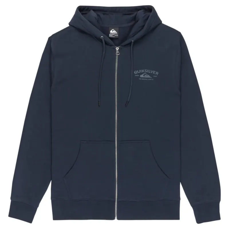 Quiksilver Chest Logo Zip Hoodie EQYFT05135-KTP0, Męskie, Granatowe, bluzy, bawełna, rozmiar: M