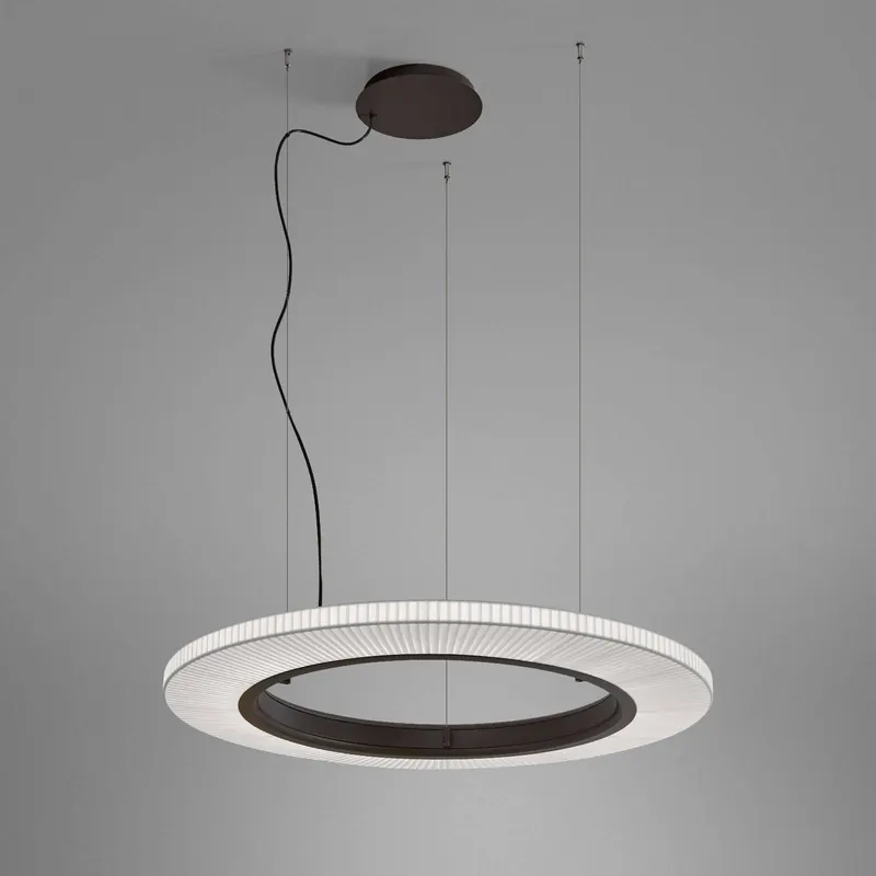 Lampa wisząca Bover LED Roda S/90, brązowy/biały, Ø 90 cm, 1-10V