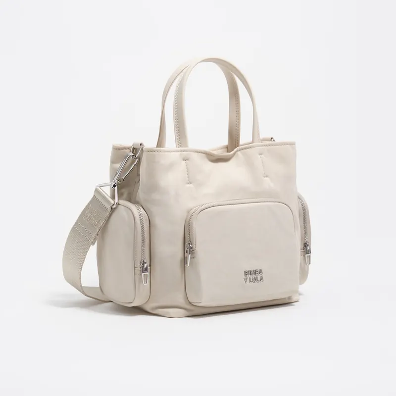 Torebka Pocket mała nylon biało-szara