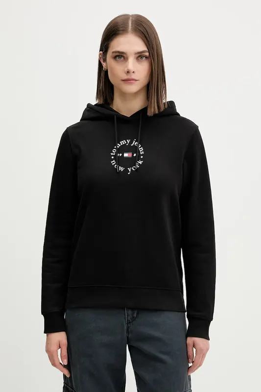 Tommy Jeans bluza z kapturem damska z bawełną