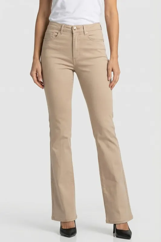 GUESS Marciano By  New Kayla Denim Fawn Taupe Multi Maat: 26 | Wijde Broeken Outlet | Dames | Beige