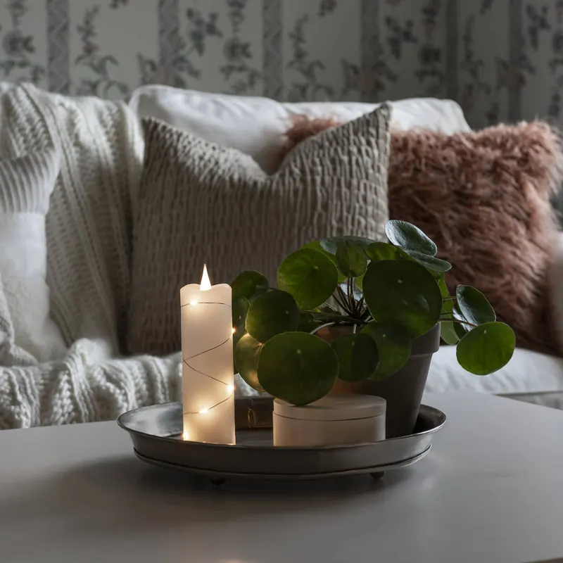 Świeca woskowa LED biała Barwa światła ciepła biel 15,2 cm