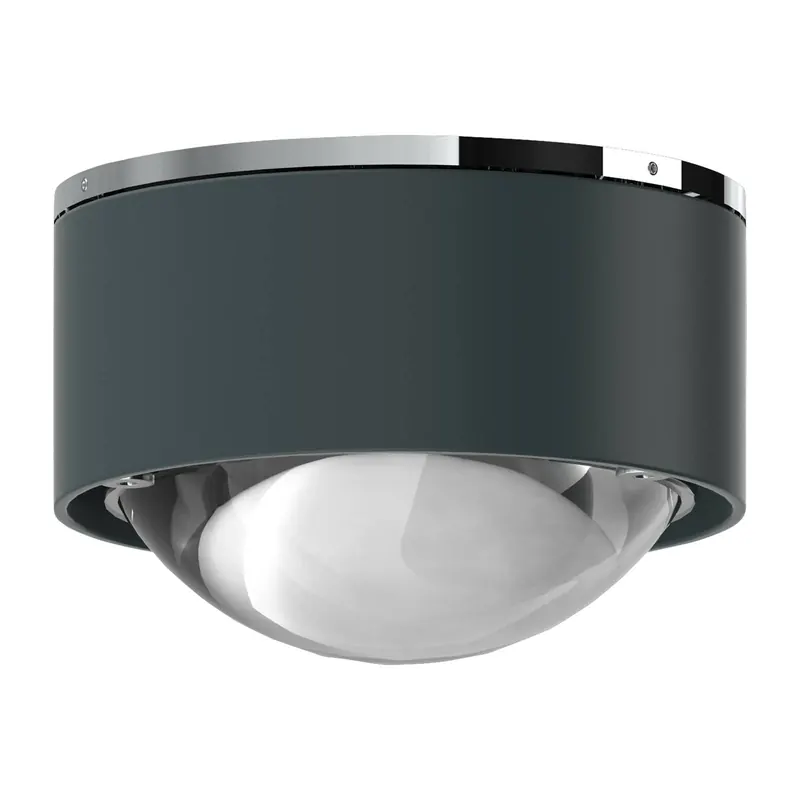 Spot LED Puk Mini One 2, przezroczysta antracytowa matowa soczewka