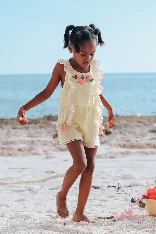 Louise Misha Overalls Mahori Citron Maat: 6M | Baby Rompers Outlet | kids | Geel
