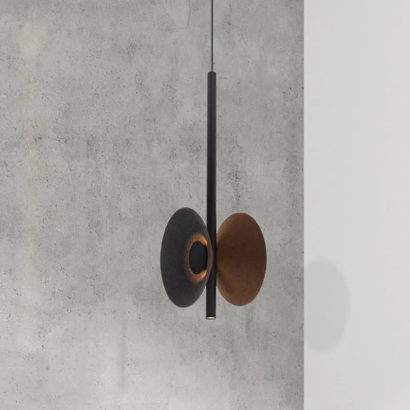 Żyrandol LED 23176, brązowy, średnica 19 cm, metalowy