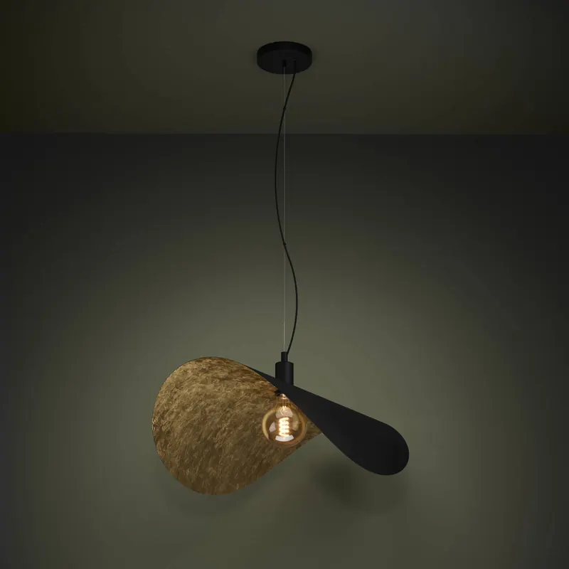 EGLO Stars of Light żyrandol Saceda 80 cm długości czarno-złota