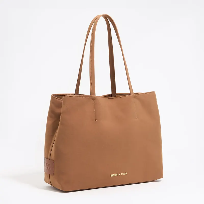 Torebka shopper Chihuahua duża gabardyna cynamonowa