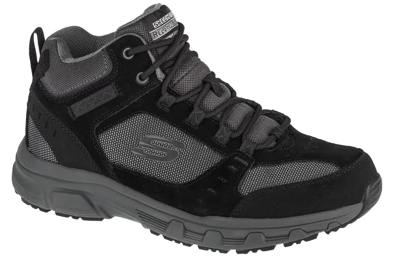 Skechers Oak Canyon - Ironhide 51895-BKCC, Męskie, Czarne, buty trekkingowe, skóra zamszowa, rozmiar: 42