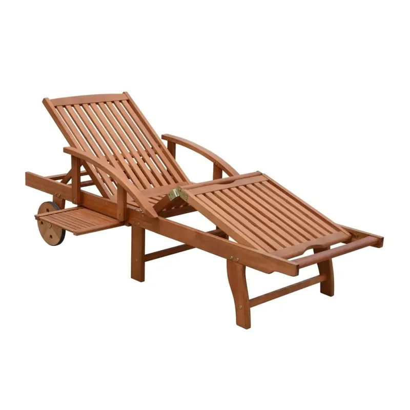 Brązowy drewniany leżak ogrodowy Beverly Hills – Garden Pleasure