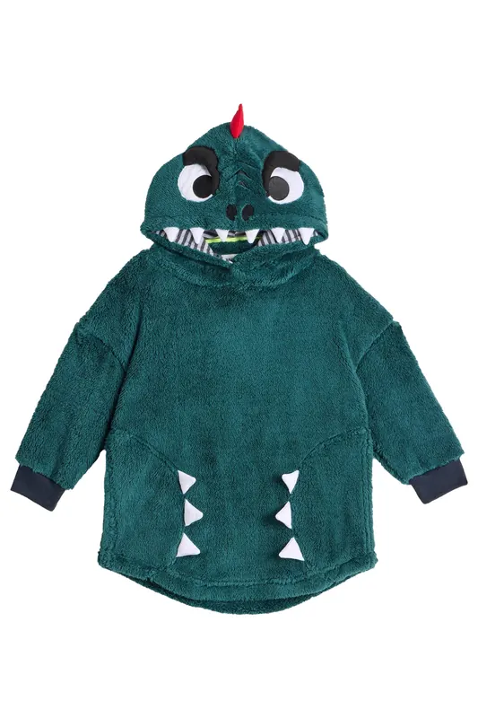 White Stuff Monster Cosy Hoodie Bright Teal Maat: 7-8 | Truien Outlet | kids