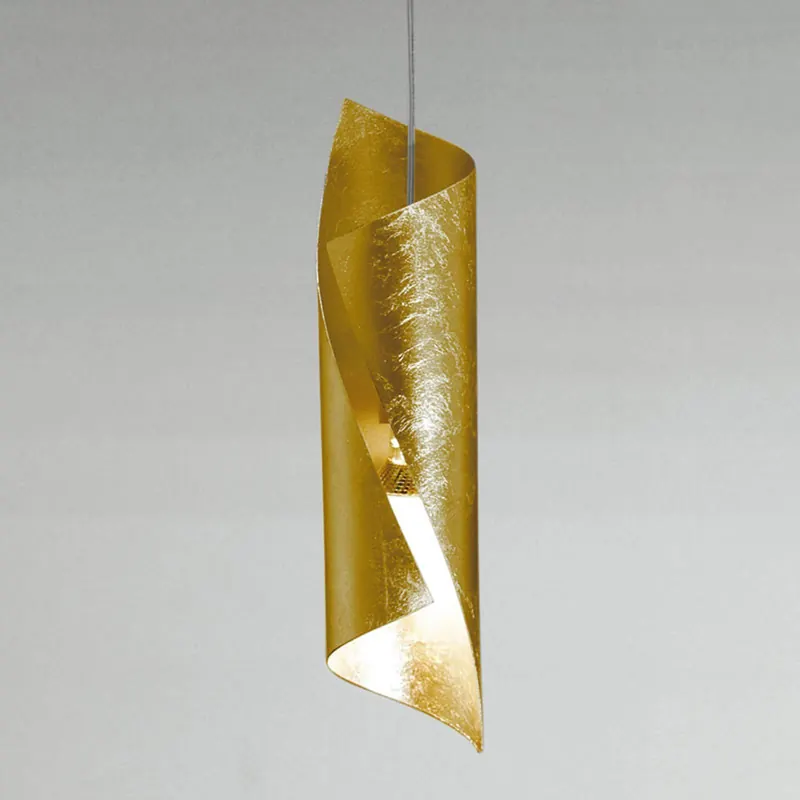 Knikerboker Hué lampa wisząca LED 8x37 cm złoty liść