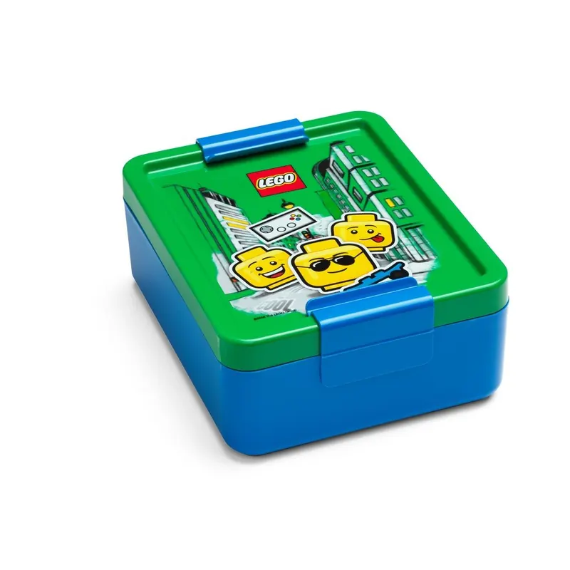 Niebieski pojemnik na przekąski z zielonym wieczkiem LEGO® Iconic