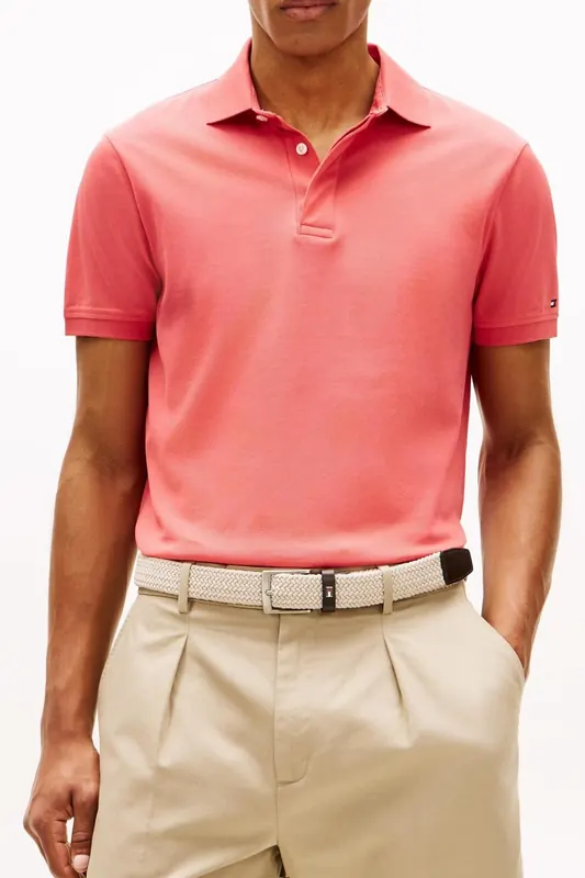 Tommy Hilfiger Hidden Placket Regular Polo Vintage Red Maat: XL | Poloshirts Outlet | Heren | Blauw