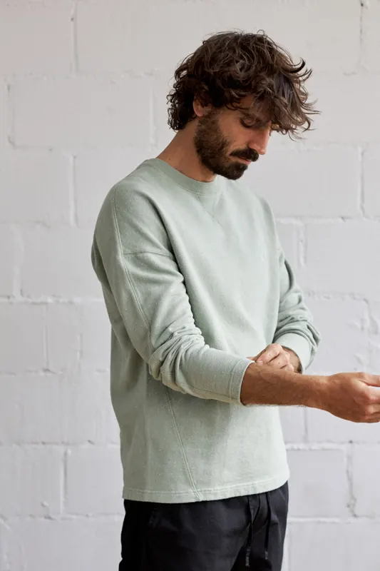 TWOTHIRDS Ziegler Sweatshirt Mint Green Maat: S | Sweaters Outlet | Heren | Groen