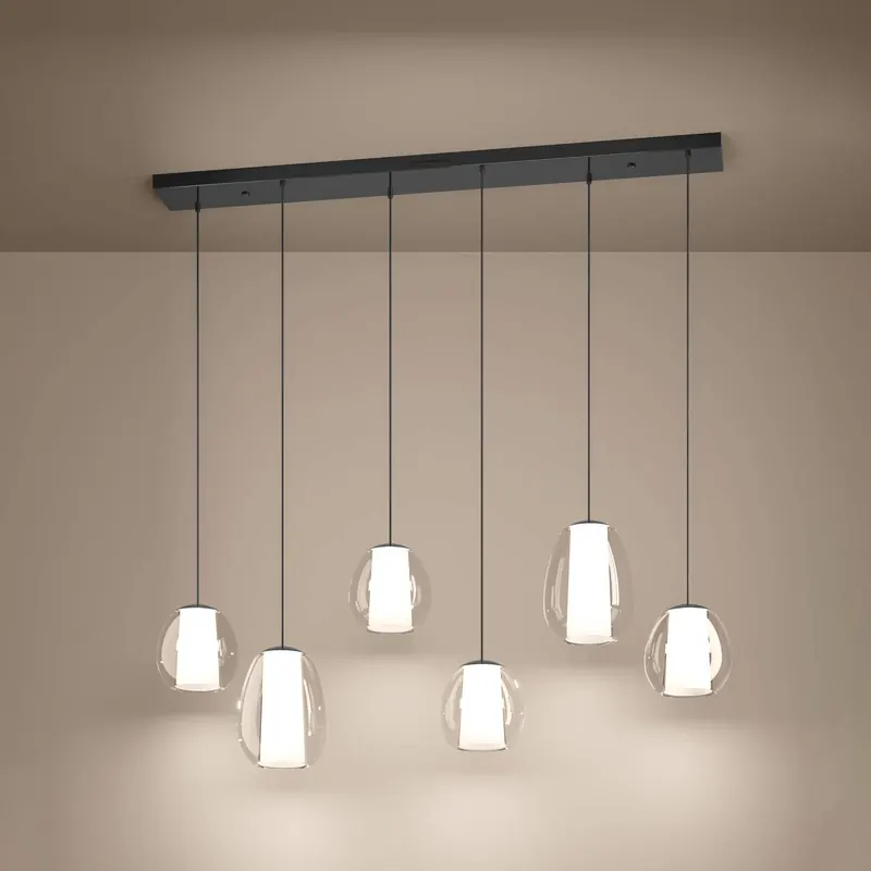 Żyrandol LED Stars of Light Menorca, nikiel, 143 cm, 6-punktowa, CCT