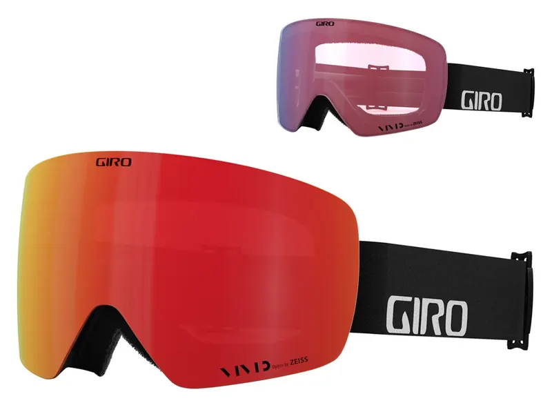 Gogle zimowe GIRO CONTOUR RS czarny WORDMARK (Szyba lustrzana kolorowa VIVID-Carl Zeiss EMBER 19-42% S2 + Szyba lustrzana kolorowa VIVID-Carl Zeiss INFRARED 58% S1)