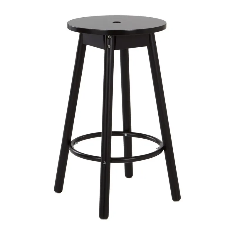 Czarny hoker z litego drewna sosnowego (wysokość siedziska 65 cm) Kinna – Jotex