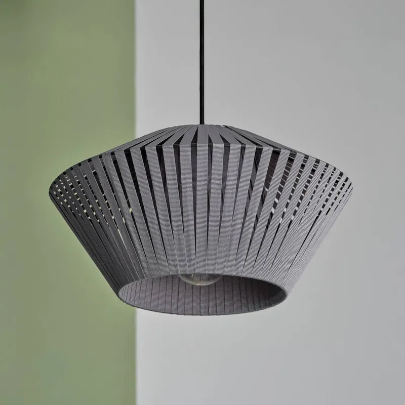 Żyrandol OSRAM Decor Taśma Ø 30,5 cm, szara, tekstylna, E27