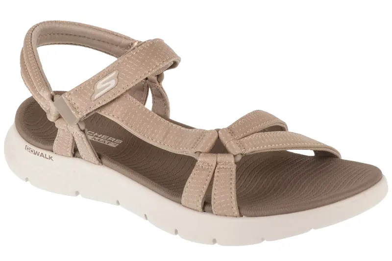 Skechers Go Walk Flex Sandal - Sublime 141451-TPE, Damskie, Szare, sandały, tkanina, rozmiar: 36