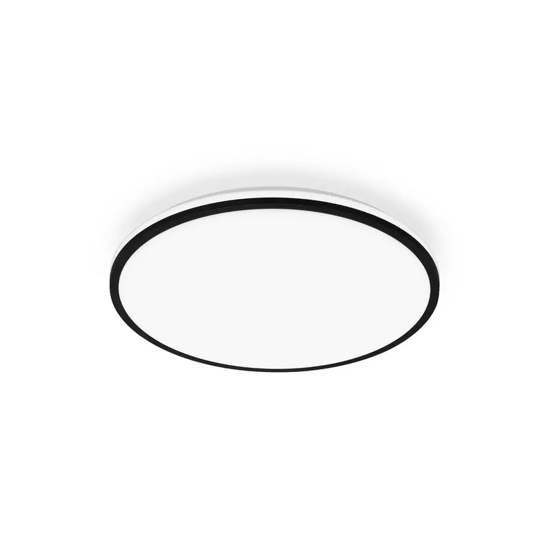 Lampa sufitowa LED Pulap A, czarna, Ø 33 cm, tworzywo sztuczne