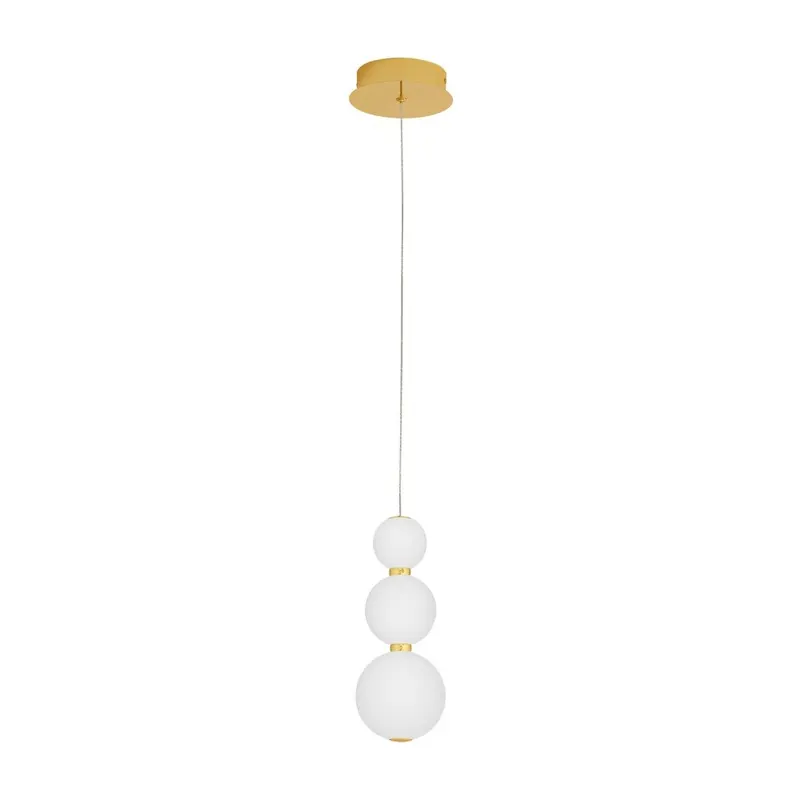 Biała/w kolorze złota metalowa lampa wisząca LED ze szklanym kloszem ø 10 cm Perla – Nova Luce