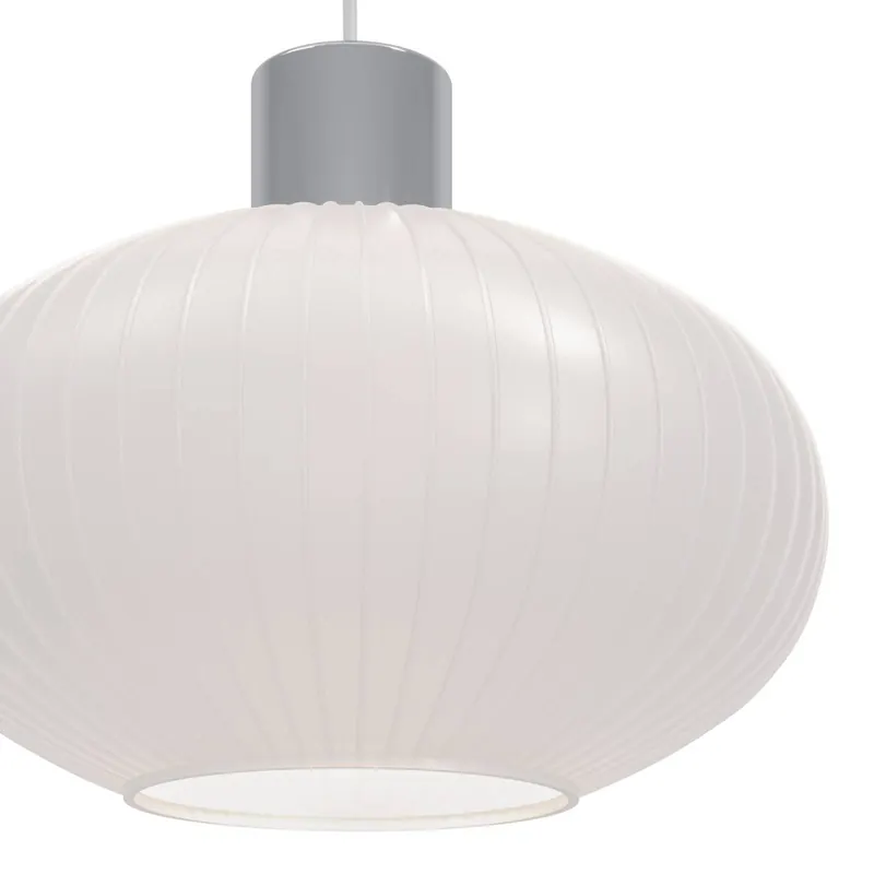 Żyrandol Dasmina, Ø 25 cm, biała/chromowana, szkło, E27