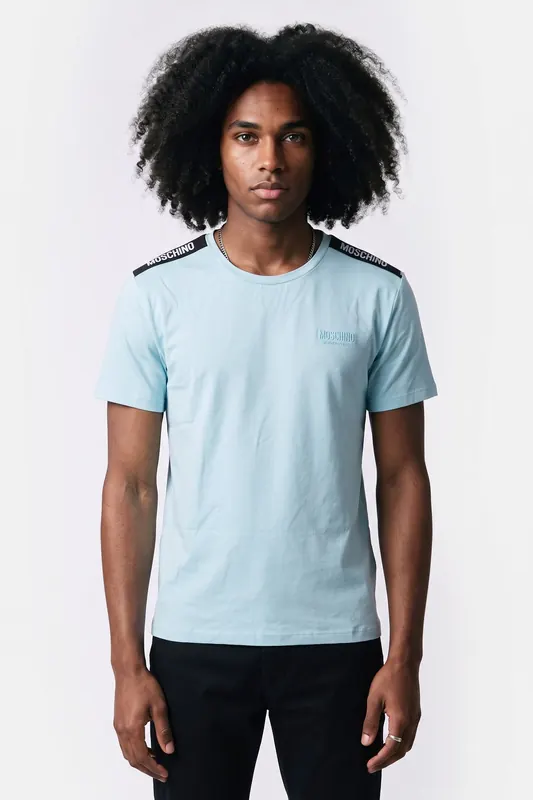 Moschino Knitwear Blue Maat: L | Basic T-Shirts Outlet | Heren | Blauw