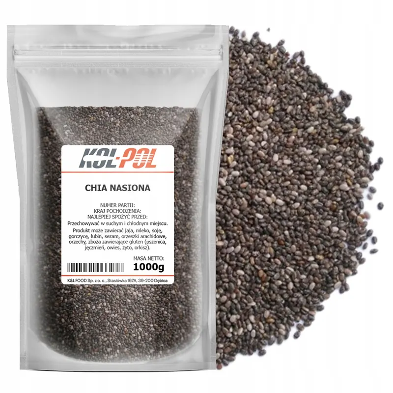 Nasiona Chia 1kg Szałwia hiszpańska nasiona naturalne Kol-Pol