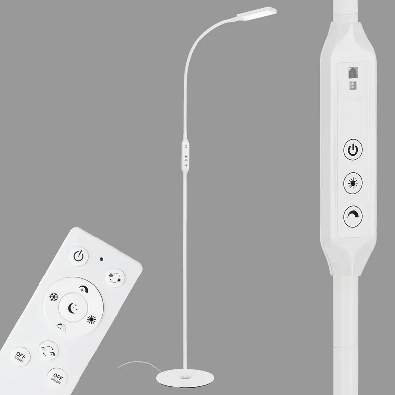 Lampa stojąca LED Office Remote, pilot, biała