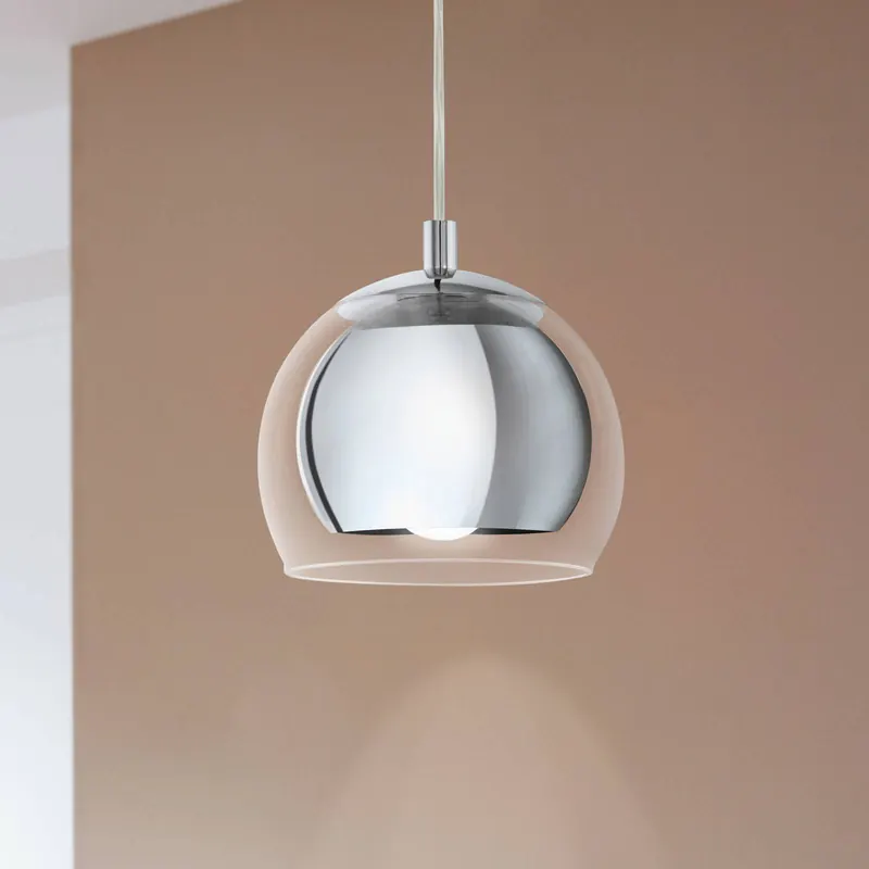 Lampa wisząca Rocamar 1-punktowa w kolorze chromu