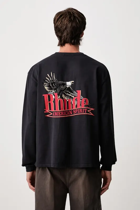 RHUDE  American Spirit longsleeve męski bawełniany