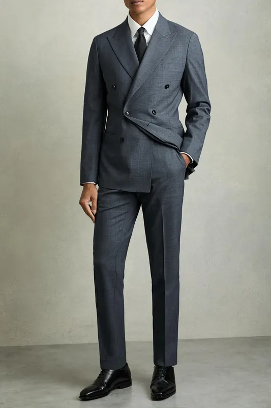 Reiss Textured Mixer Trouser Airforce Blue Maat: W32 | Tailored Broeken Outlet | Heren | Blauw