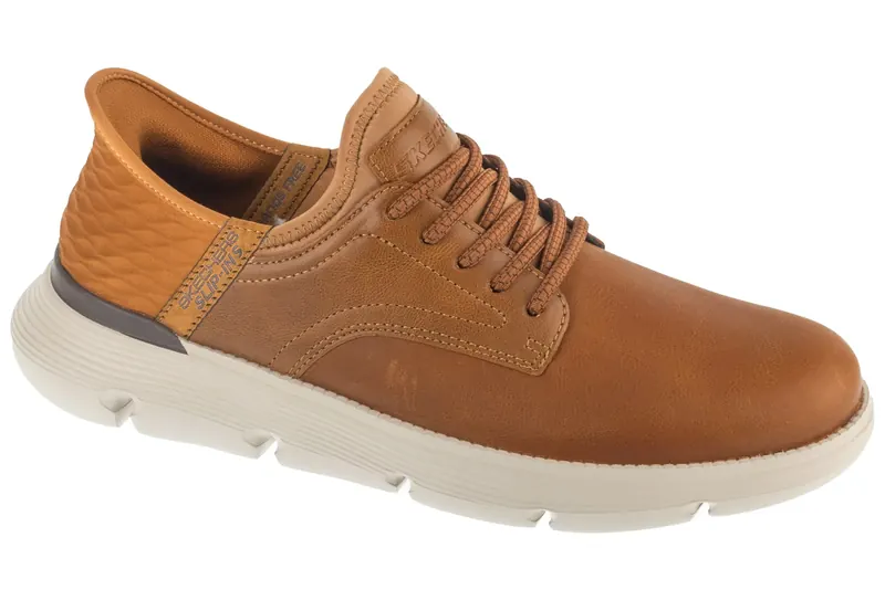 Skechers Slip-Ins: Garza - Gervin 205046-WTN, Męskie, Brązowe, półbuty, skóra licowa, rozmiar: 41,5