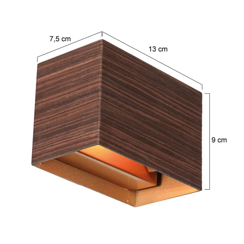 Kinkiet LED Muro 3365, wygląd drewniany, kątowy, G9, 2700 K