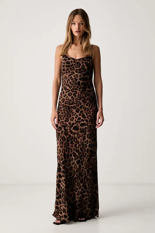 Le Privé sukienka bieliźniana z wiskozy LISE LEOPARD