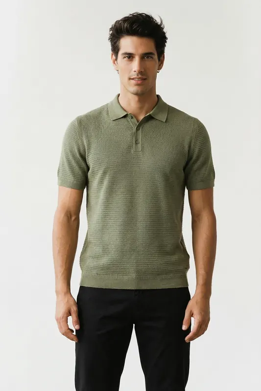 Dstrezzed Kostas Button Polo Green Bay Maat: M | Poloshirts Outlet | Heren | Groen