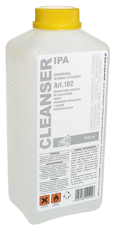 *cleanser Ipa* Alkohol Izopropylowy Izopropanol Ipa Czyści Bez Smug 1L