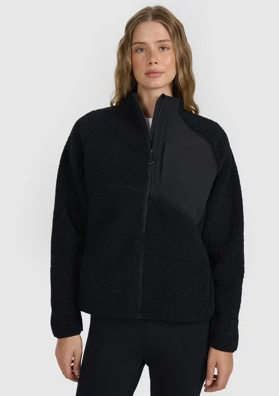 4F bluza polarowa damska polar sherpa 4FWAW25TFLEF329 czarny (XXL)