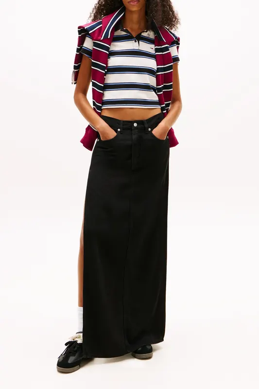 Tommy Hilfiger Maxi Skirt Denim Black Maat: W31 | Maxi Rokken Outlet | Dames | Zwart